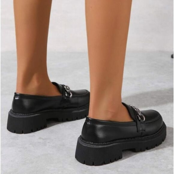 Vintage Y2K No Boundaries Bratz 90s Platform Black Chunky Heel Loafers S… - Picture 3 of 11